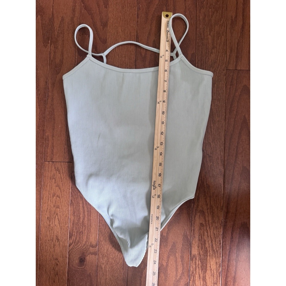 Free People Movement Ribbed Bodysuit Women's M/L Seafoam Green Scoop Back - Picture 6 of 6